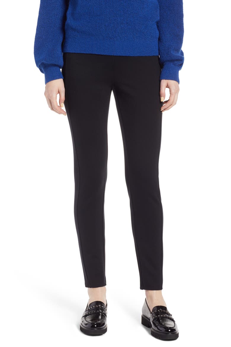 Skinny Ponte Knit Pants, Main, color, BLACK