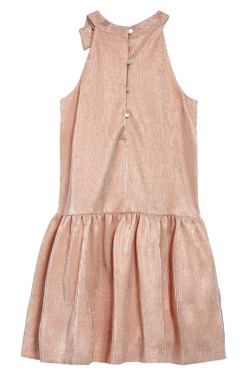 Zunie High Neck Bow Dropwaist Dress, Alternate, color,