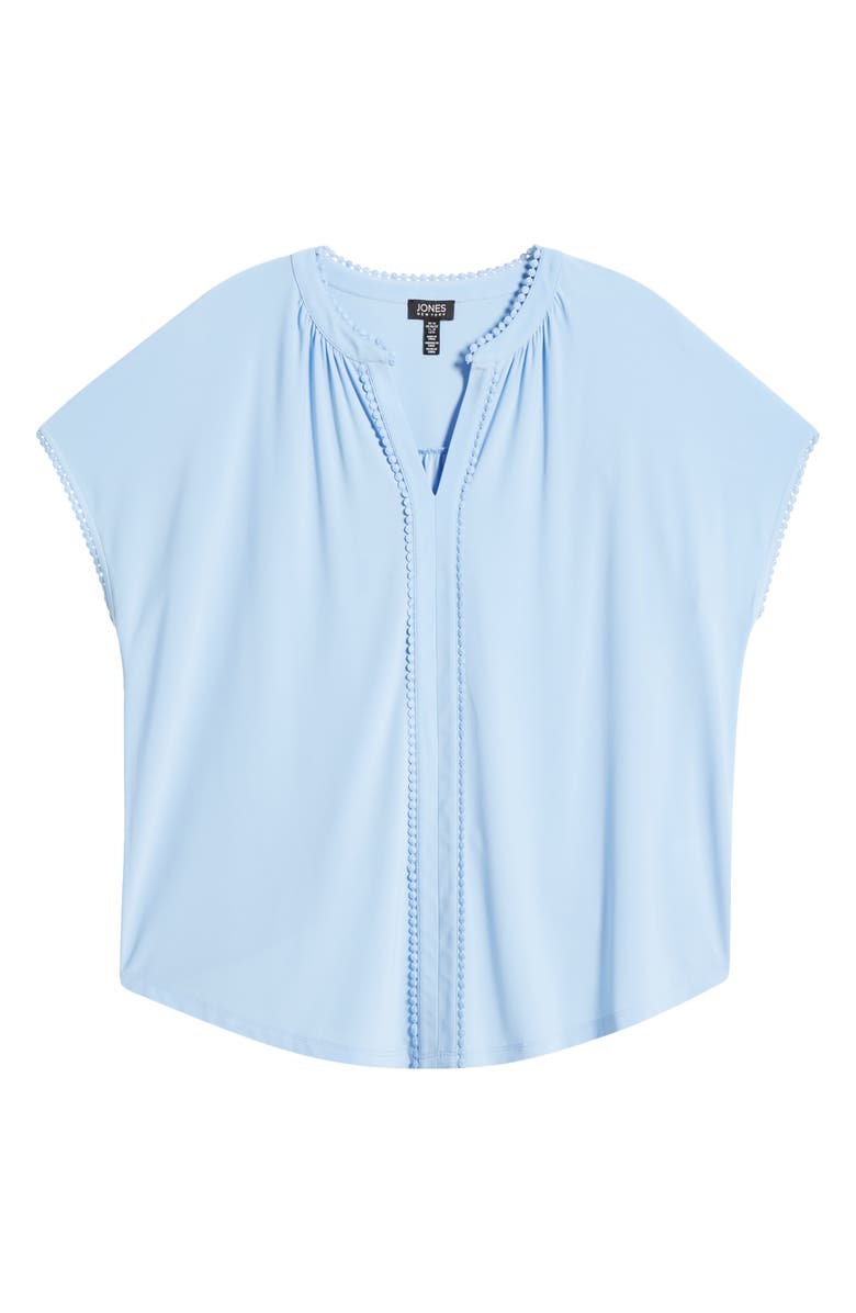 Jones New York Lace Trim Split Neck Top, Alternate, color, 