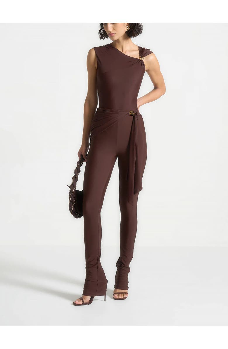 Manière De Voir Bodysuit with Hardware Detail, Alternate, color, Brown