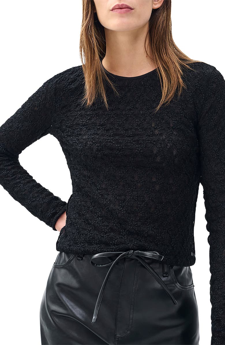 rag & bone Ellie Lace Top, Alternate, color, Black