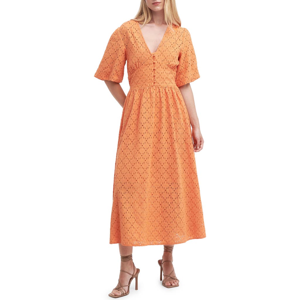BARBOUR BARBOUR KELLEY EYELET COTTON MIDI DRESS