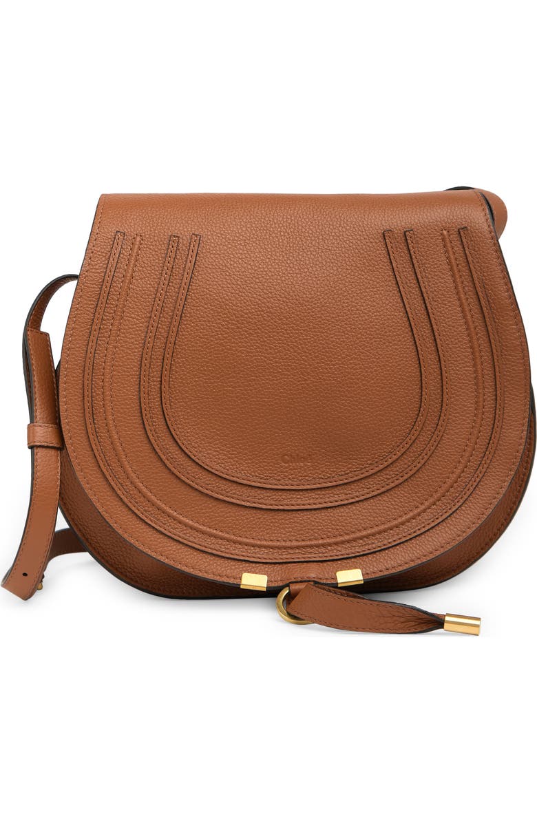 Chloé Medium Marcie Leather Crossbody Bag, Main, color, Tan