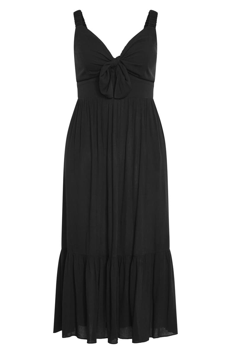 City Chic Vacay Fit & Flare Maxi Dress, Alternate, color, Black