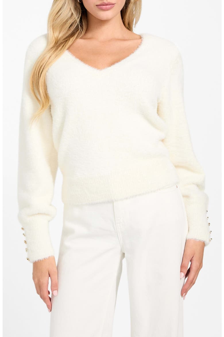 Niko Faux Fur Sweater, Main, color, NATURAL