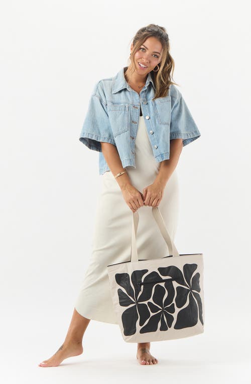 Aloha Collection Day Tripper Wavy Day Water Resistant Tyvek® Tote In Black
