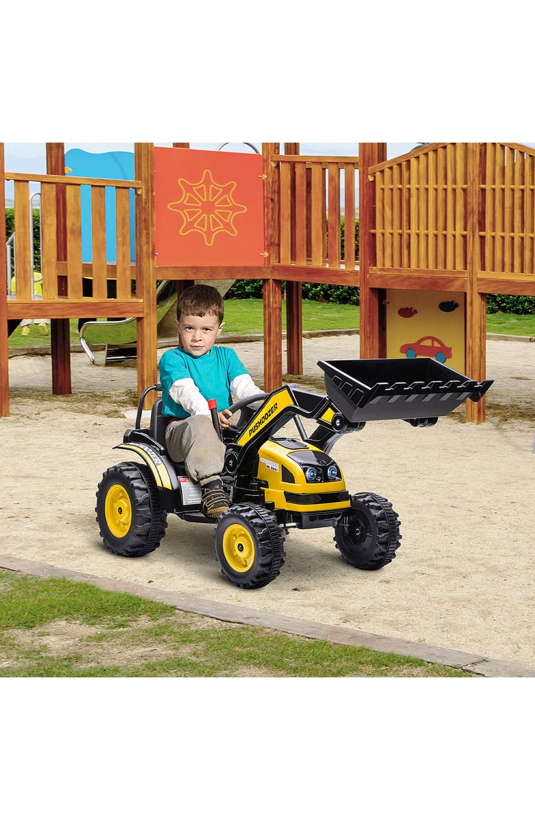 Aosom 6V Kids Ride on Excavator with High/Low Speed, Sound, Alternate, color, Yellow