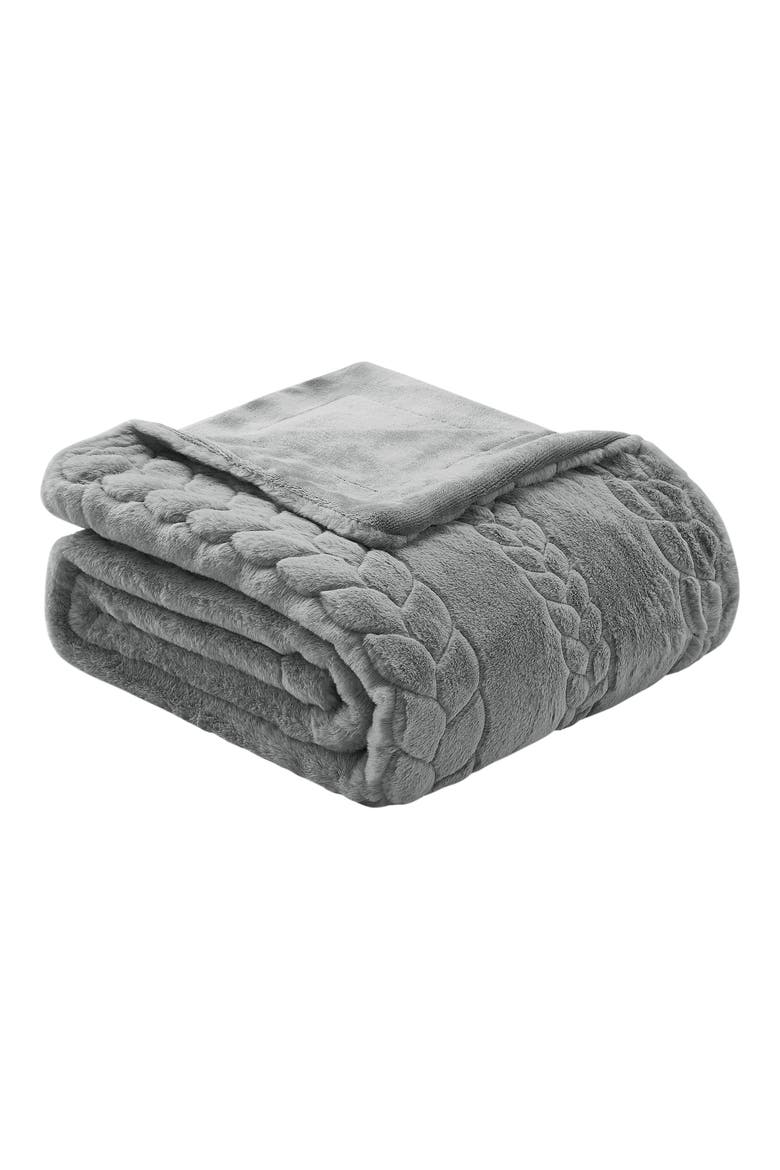 Pelt Throwing BCBG Embroidered Faux Fur Throw Blanket | Nordstromrack