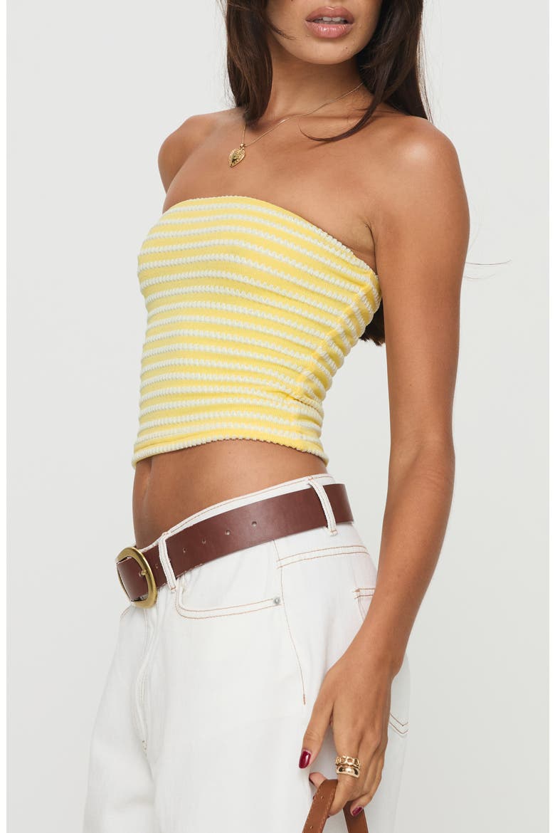Millert Textured Stripe Tube Top, Alternate, color, YELLOW