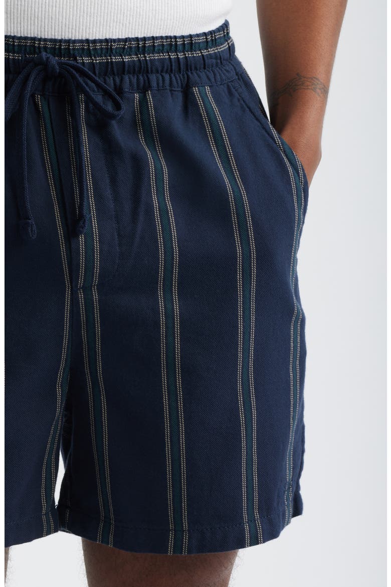Lawson Stripe Cotton Drawstring Shorts, Alternate, color, DARK NAVY