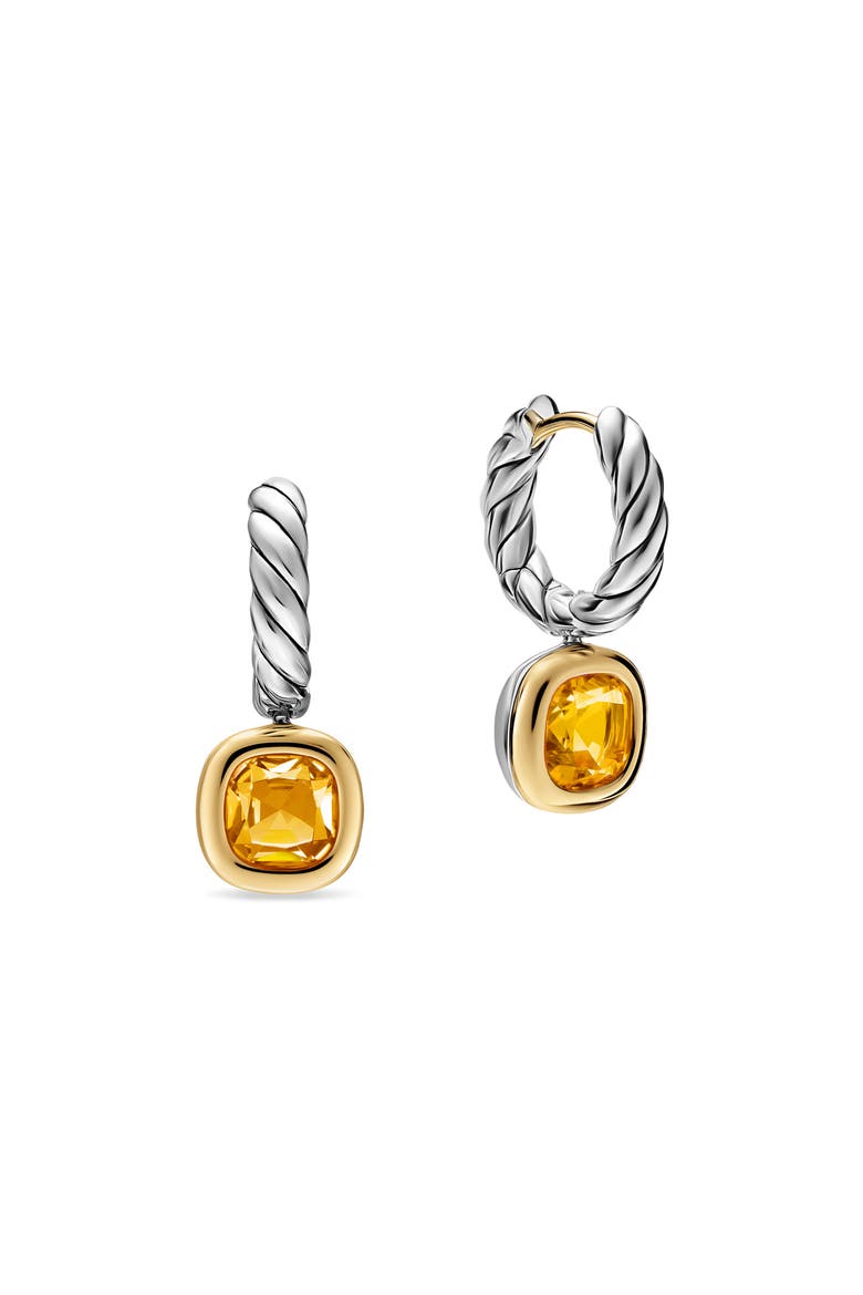 Mercer Sterling Silver & 14k Gold Citrine Drop Earrings, Alternate, color, SILVER CITRINE