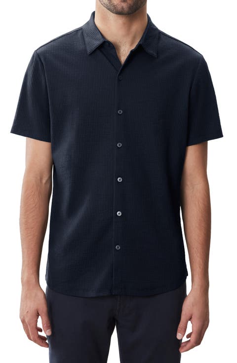 Manny Short Sleeve Knit Button-Up Shirt