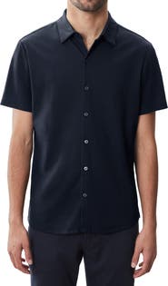 Robert Barakett Manny Short Sleeve Knit Button-Up Shirt