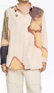 Bimba y Lola Abstract Crinkled Shirt