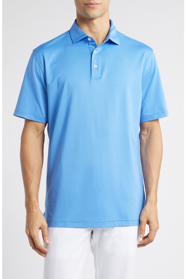 Crown Sport Summer Comfort Solid Performance Jersey Polo, Main, color, BLUE SEA