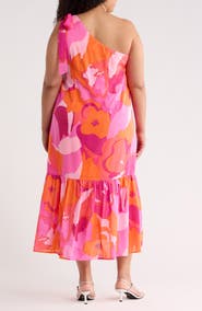 SUGARLIPS Floral One-Shoulder Cotton Dress