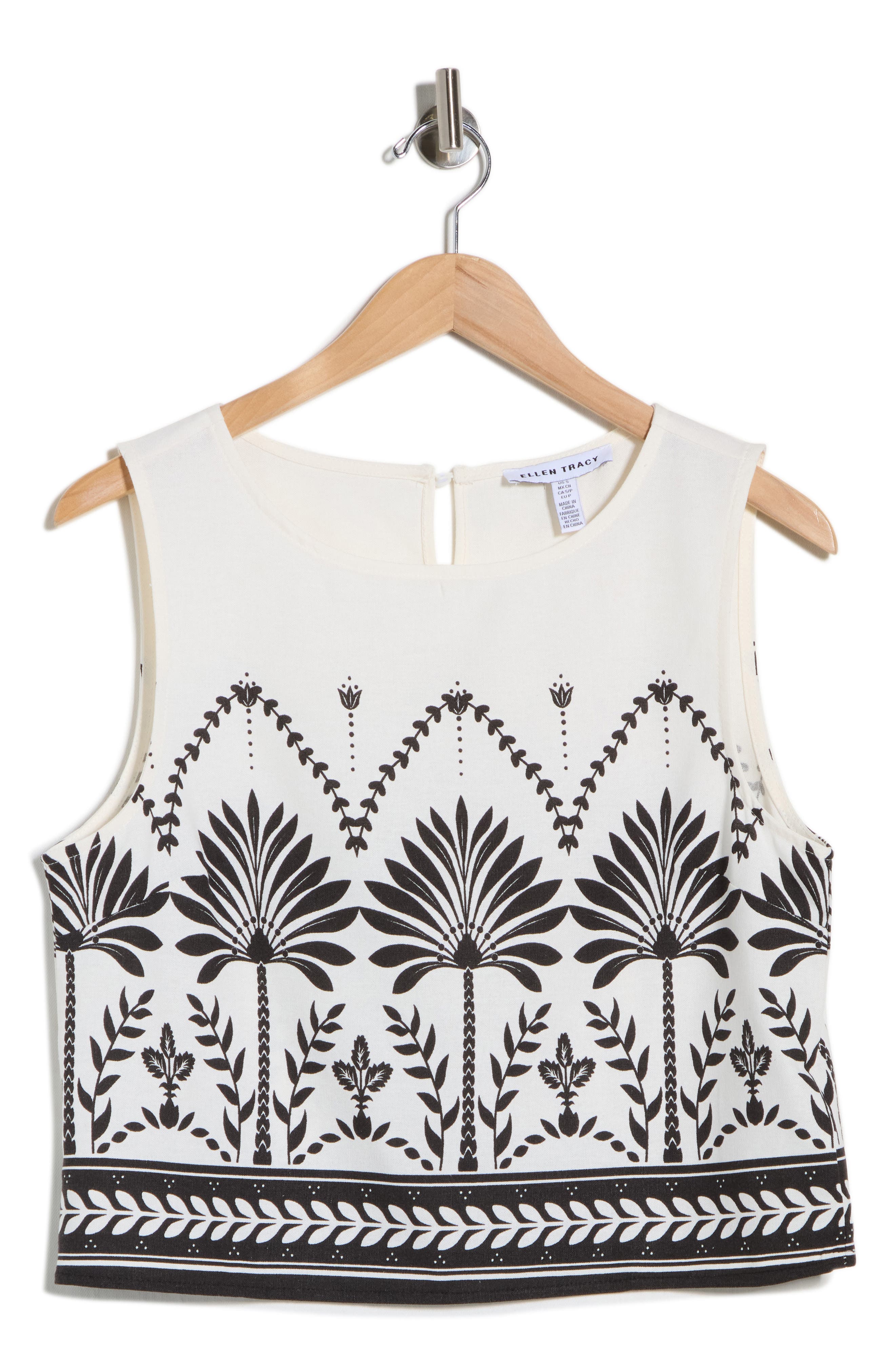 Ellen Tracy Border Print Tank