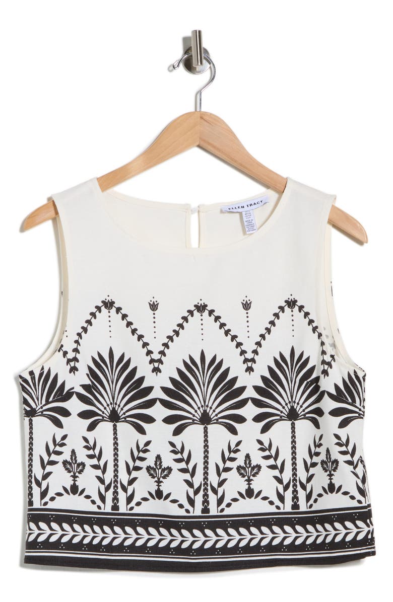 Ellen Tracy Border Print Tank, Main, color, Bali