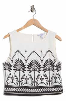 Ellen Tracy Border Print Tank