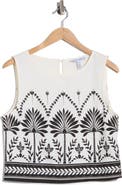 Ellen Tracy Border Print Tank