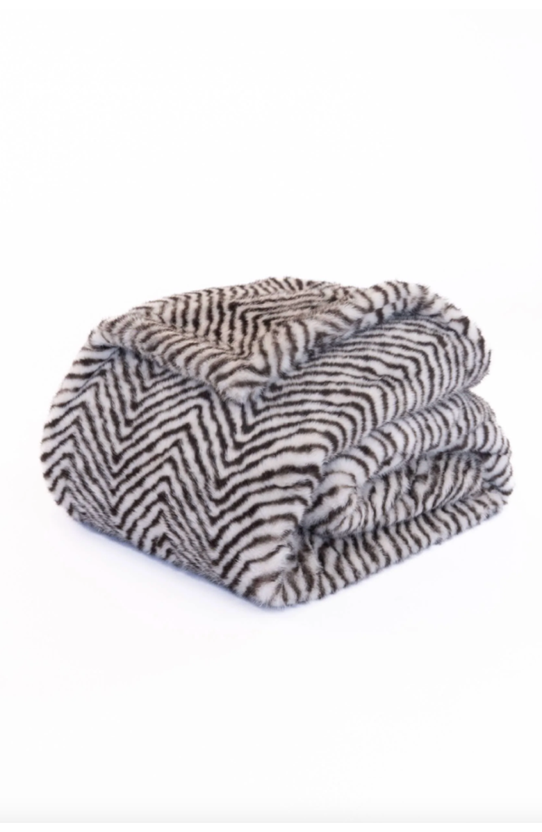 Sea To Me Blankets San Diego Safari Faux Fur Throw Blanket, Alternate, color, Zebra