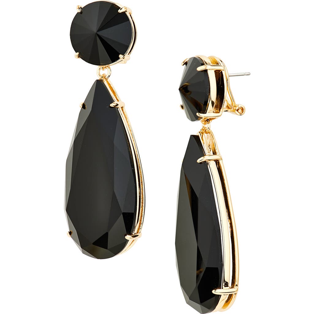 Carolina Herrera Large Teardrop Crystal Earrings In Black