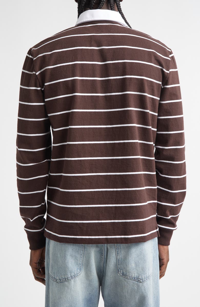 Noah Classic Long Sleeve Rugby Polo, Alternate, color, Brown