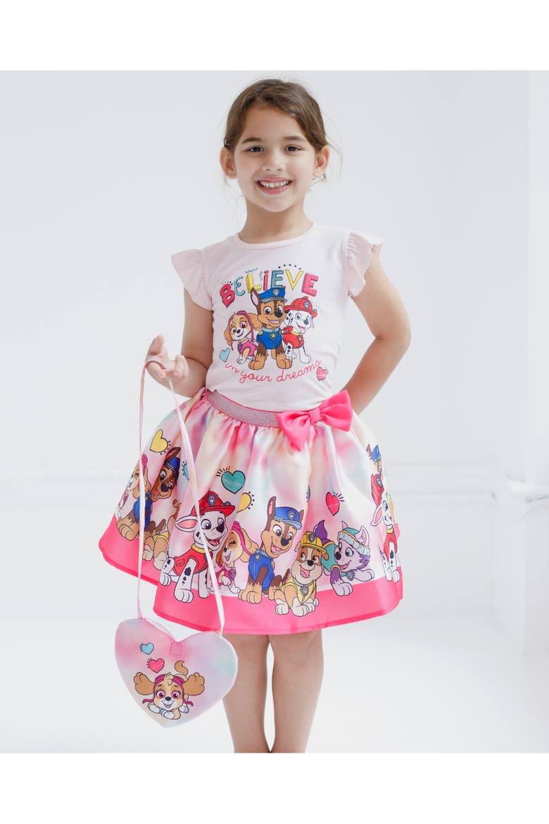 T-Shirt and Skirt Set, Alternate, color, Pink Skye