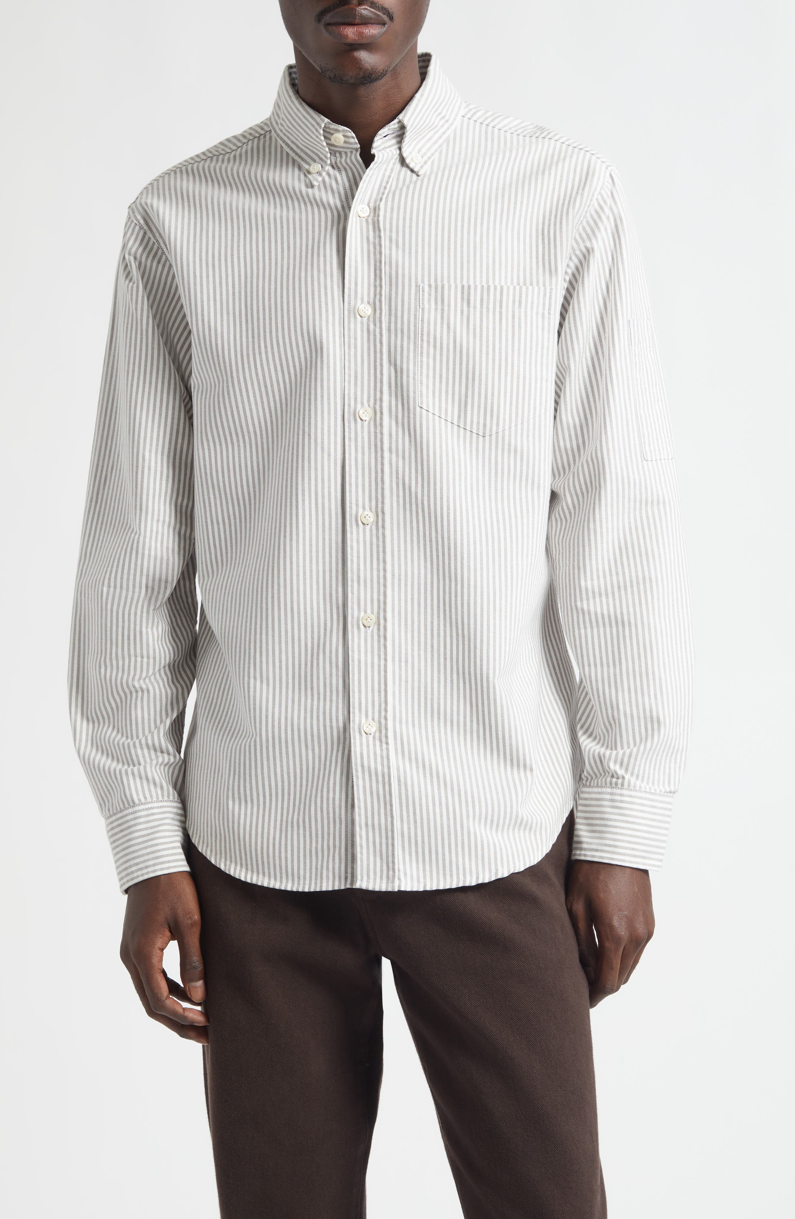 Noah Oxford Cotton Button-down Shirt In White