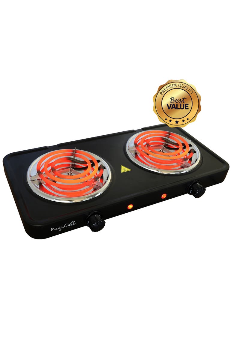 Electric Dual Coil Burner Cooktop Buffet Range, Main, color, Black