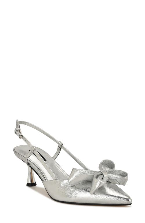 Nine West Raska Slingback Pointed Toe Pump In Gray