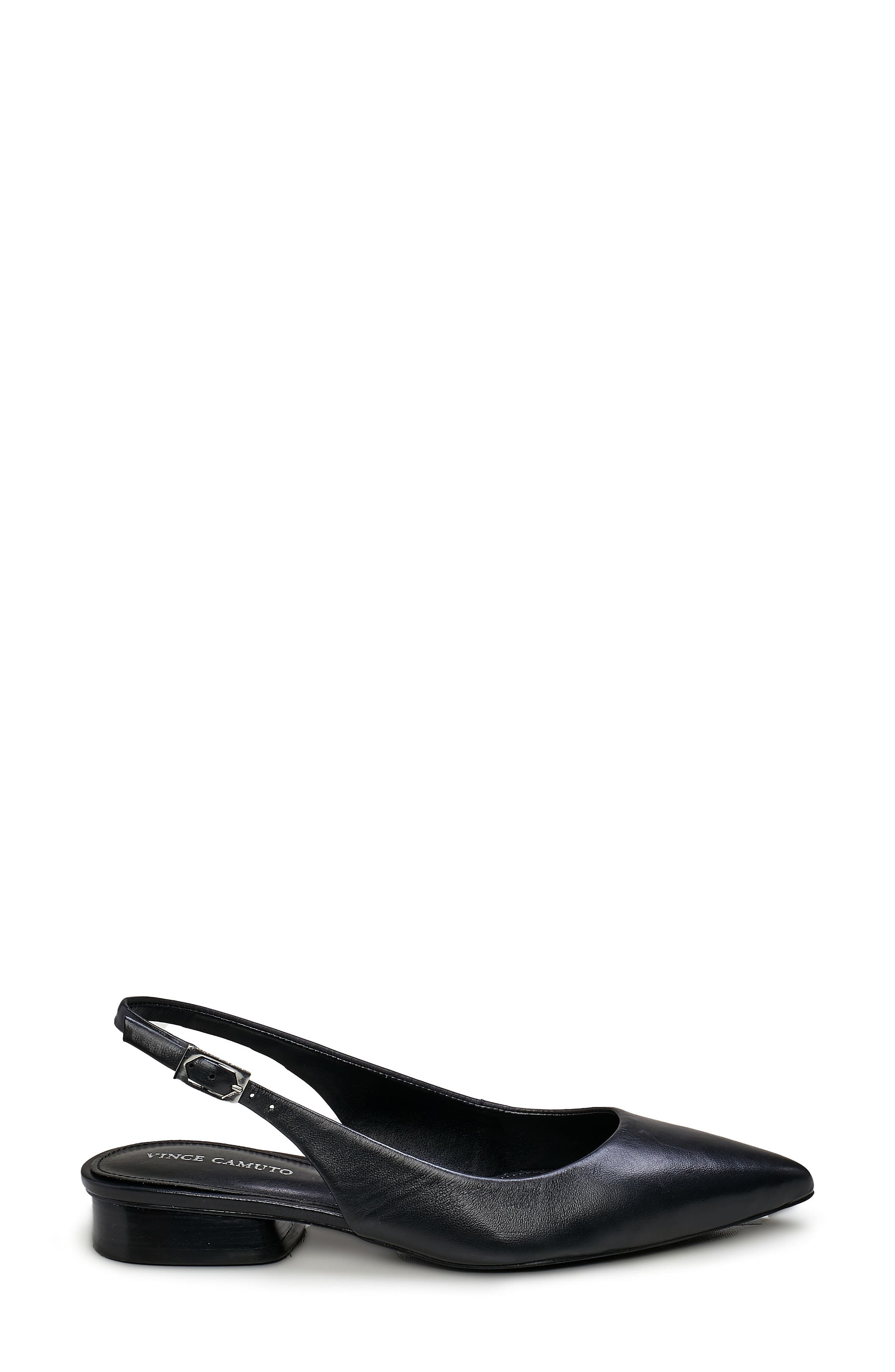 Jesander Pointed Toe Slingback Flat, Alternate, color, BLACK BABY SHEEP