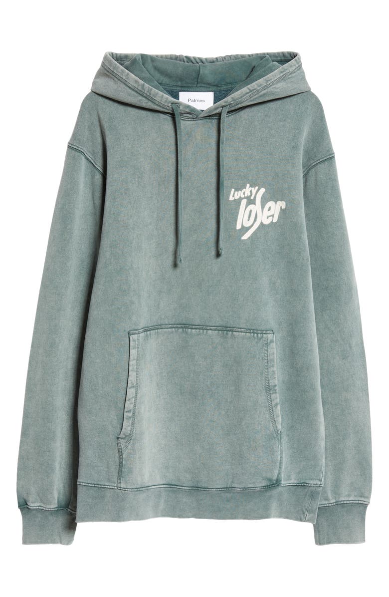 PALMES Lucky Embroidered Cotton French Terry Hoodie, Alternate, color, 