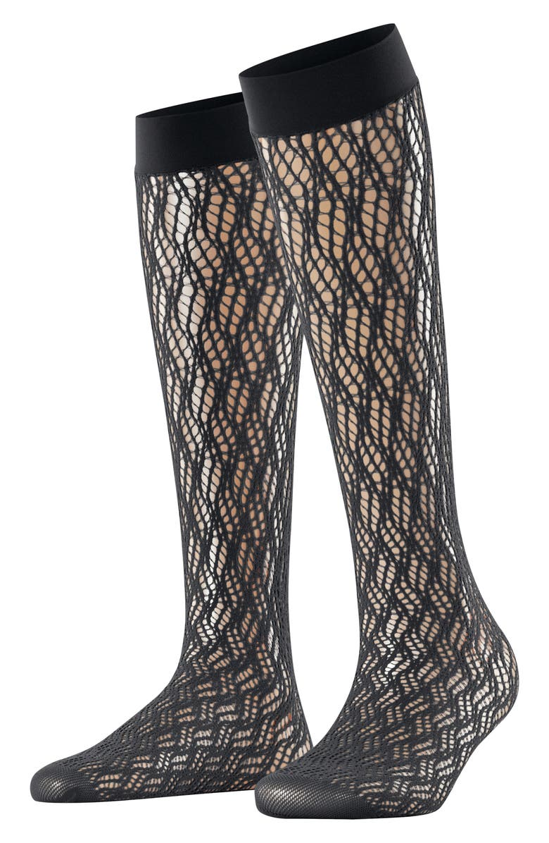 Falke Pure Shore Knee High Socks, Alternate, color, Black