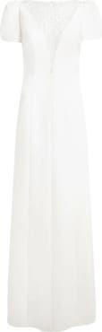 Jenny Packham Empress Puff-Sleeve Crystal-Embellished Maxi Dress