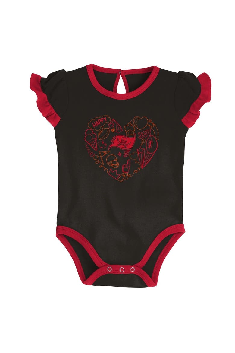 Newborn & Infant Red/Black Tampa Bay Buccaneers Too Much Love Two-Piece Bodysuit Set, Alternate, color, Red