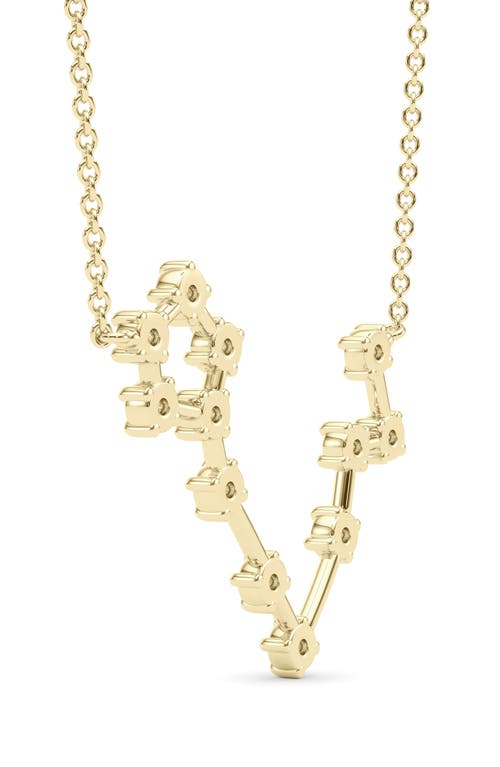 Hautecarat Pisces Constellation Lab Created Diamond Necklace In 18k Yellow Gold