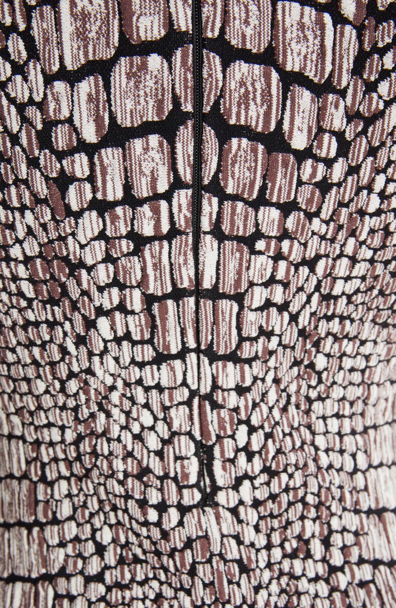 Alaïa Reptile Pattern Sleeveless Funnel Neck Bodysuit, Alternate, color, 