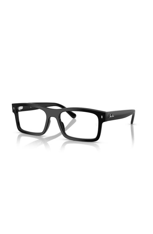 Ray Ban Ray-ban 56mm Rectangle Optical Glasses In Black