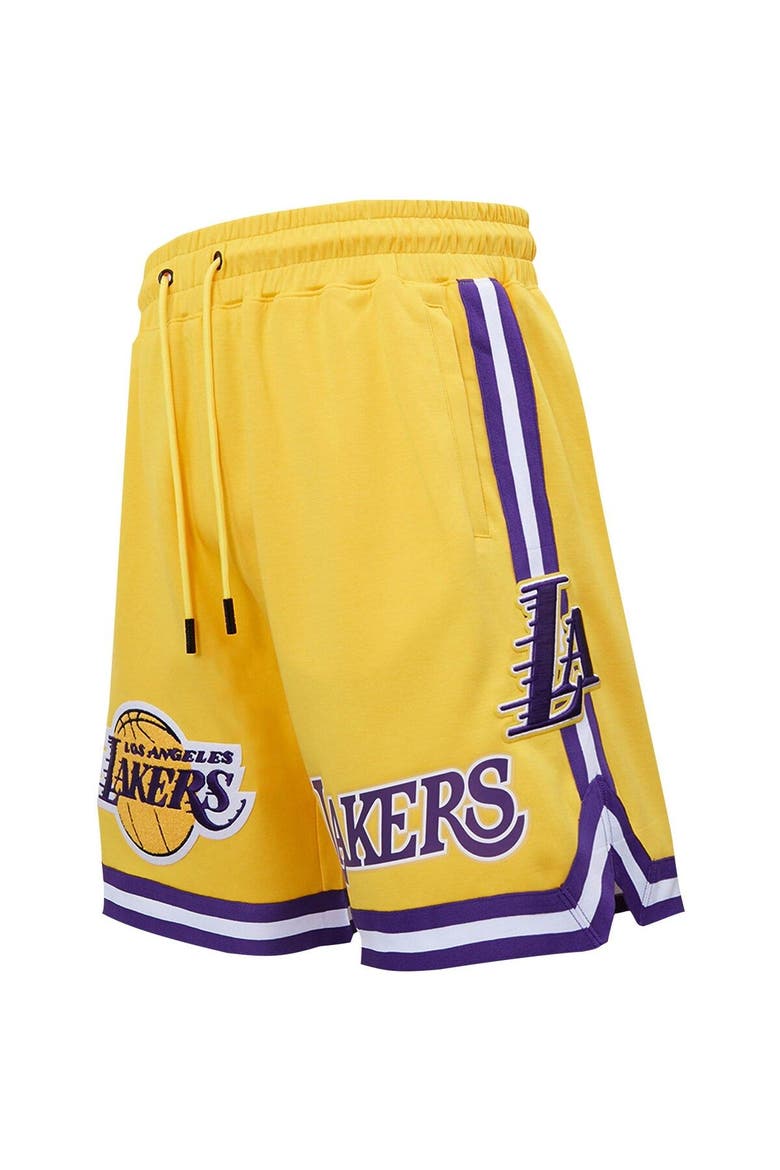 Men's Pro Standard Gold Los Angeles Lakers Chenille Shorts, Alternate, color, Gold