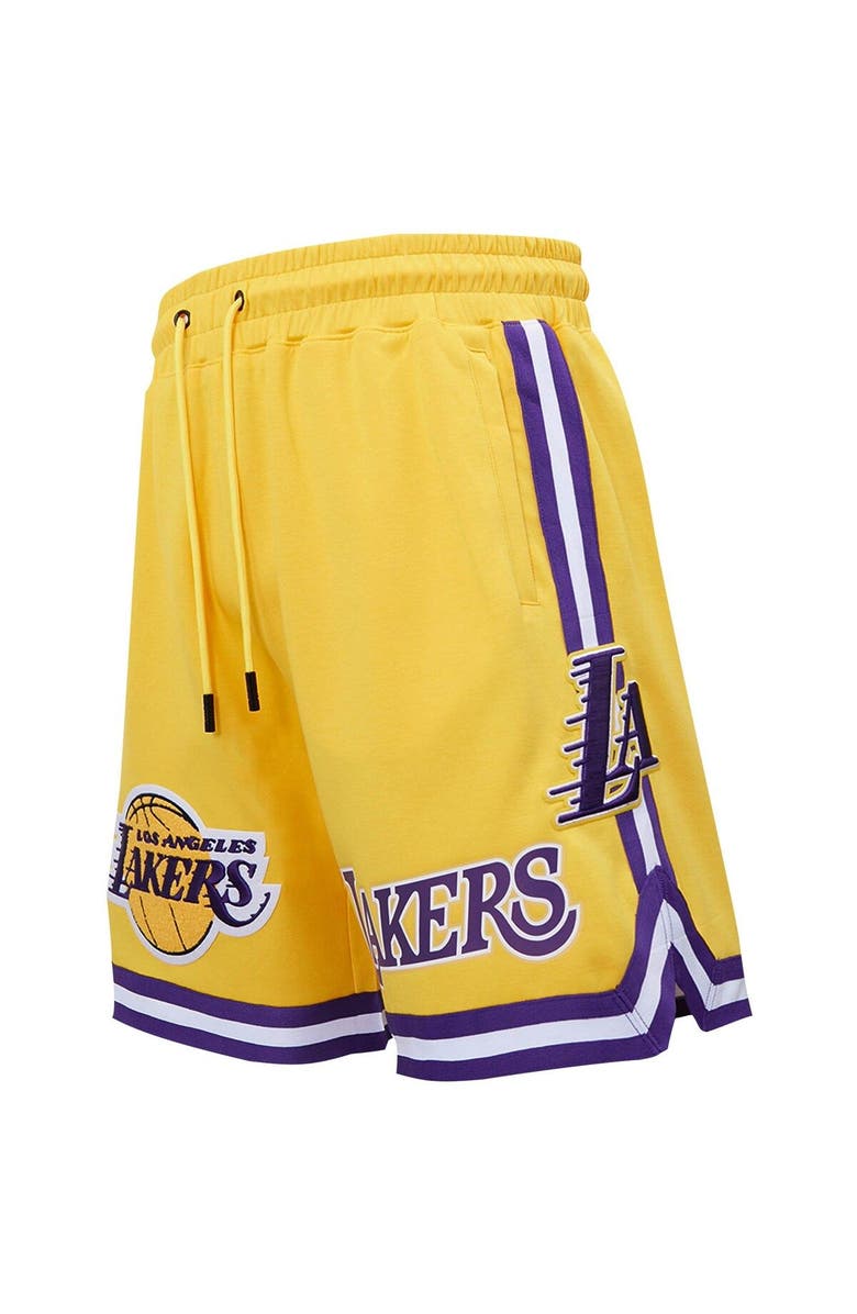 PRO STANDARD Men's Pro Standard Gold Los Angeles Lakers Chenille Shorts, Alternate, color,