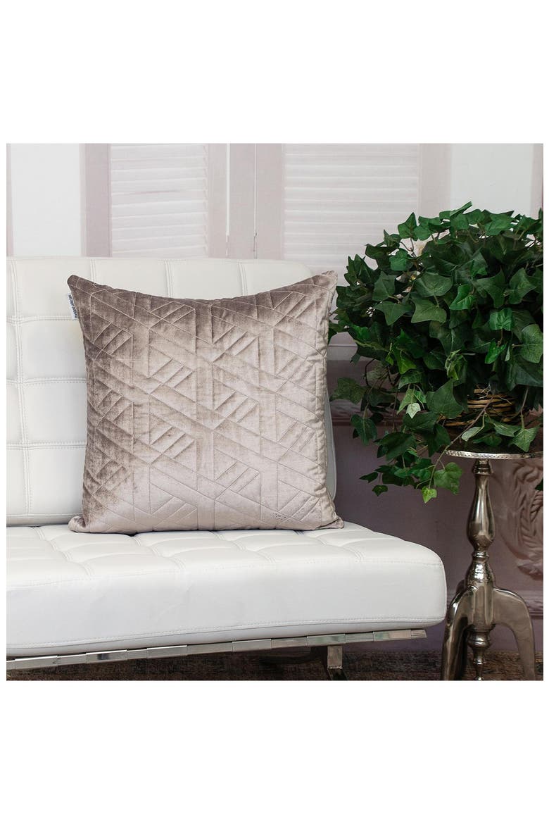 Delta Topstitched Throw Pillow, Alternate, color, TAUPE