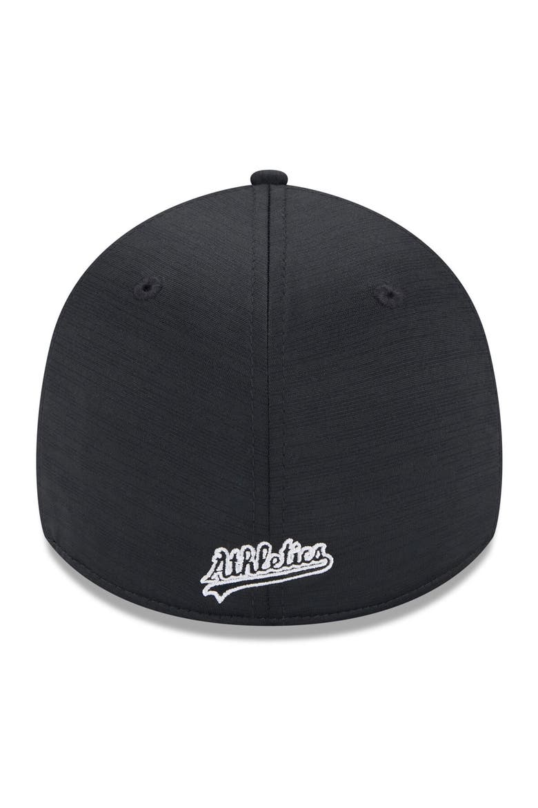 Men's New Era  Black Oakland Athletics 2024 Clubhouse 39THIRTY Flex Fit Hat, Alternate, color, Black