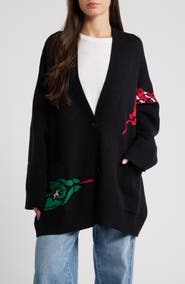 Dressed in Lala Look What You Made Me Do Oversize Snake Cardigan