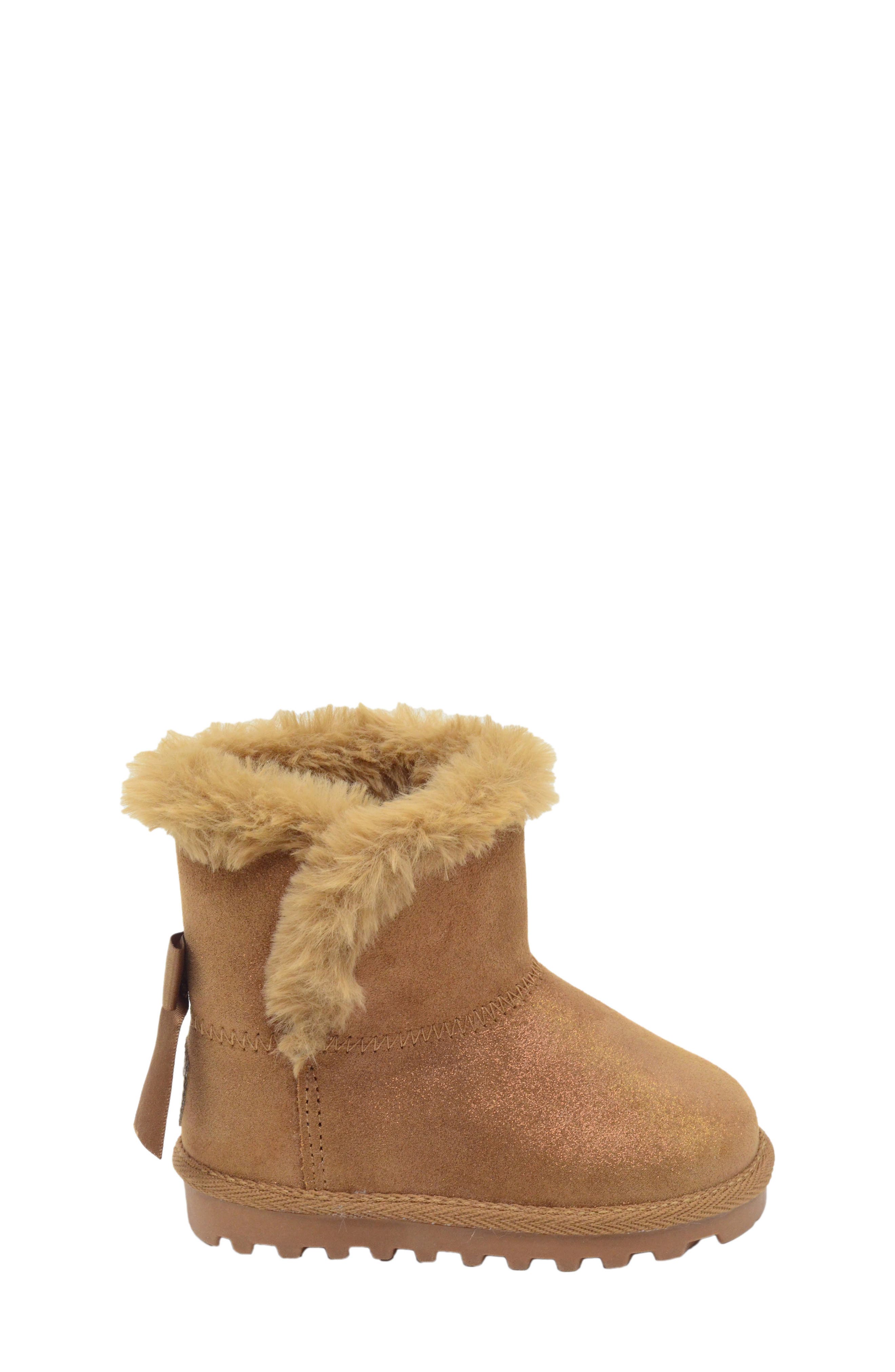 BEARPAW Kids' Suede Faux Fur Lined Boot, Alternate, color, 