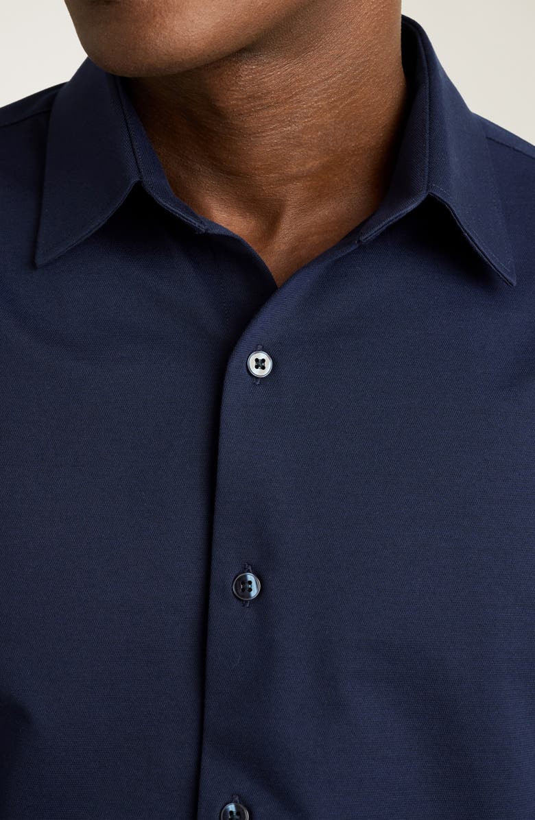 Bonobos Tech Navy Performance Cotton Blend Piqué Button-Up Shirt, Alternate, color,