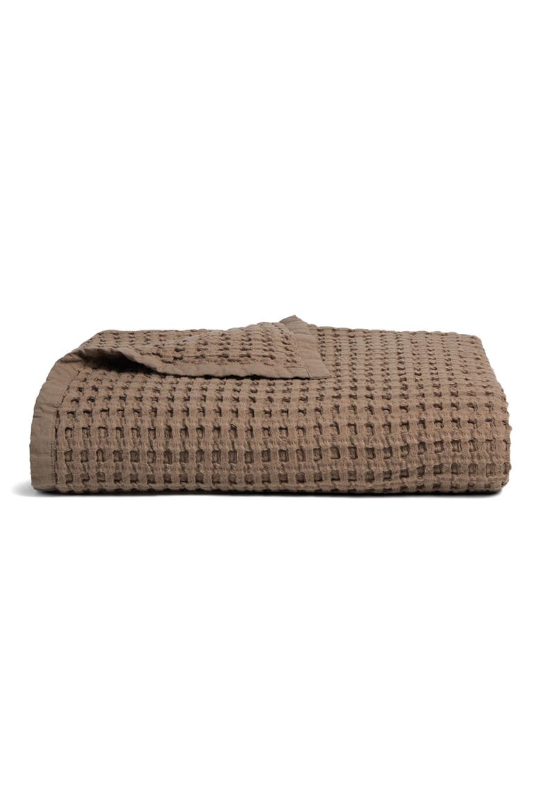 Waffle Cotton Throw Blanket, Main, color, MINK