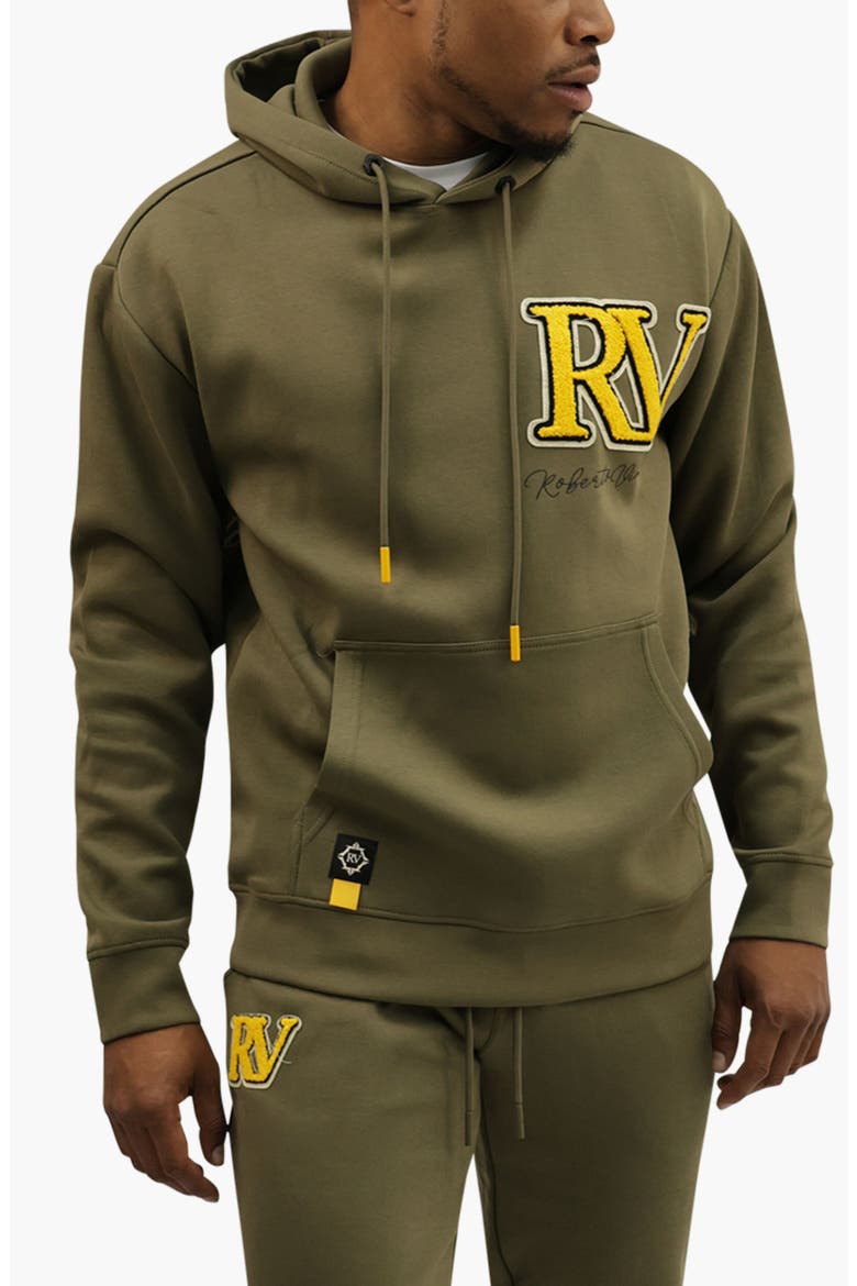 Big Writing Premium Blend Hoodie, Main, color, Olive Green