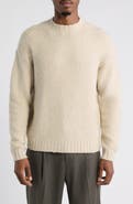 Open Edit Bouclé Crewneck Cotton Blend Sweater