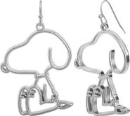 PEANUTS Snoopy Outline Dangle Earrings for Women Official License